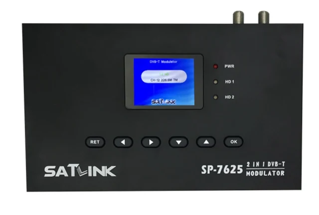 2HDMI MODUTOR เครื่องแปลงสัญญาณ satlink เส้นทาง Sp-7625 DVB-T AV เราเตอร์ DM DVB-T AV HD Digital RF Modulator 2 in 1