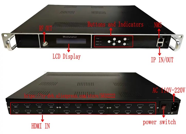 ENCODER Modulatar Digital DVB T INPUT 24 HDMI อุปกรณ์แปลงสัญญาณ HDMI