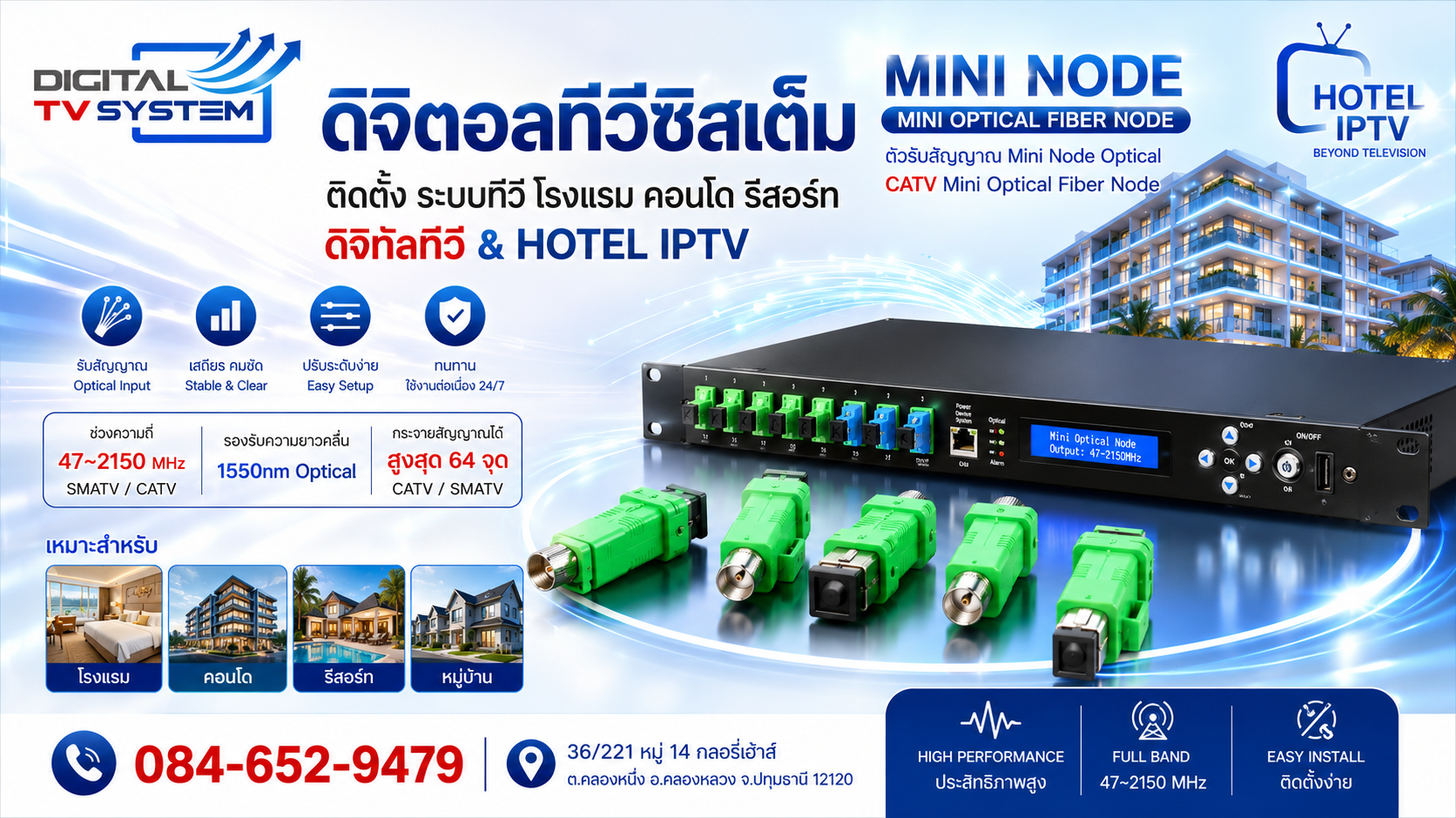 MINI NODE,ตัวรับสัญญาณ Mini Node Optical,Catv Mini Node,CATV Mini Optical Fiber Node